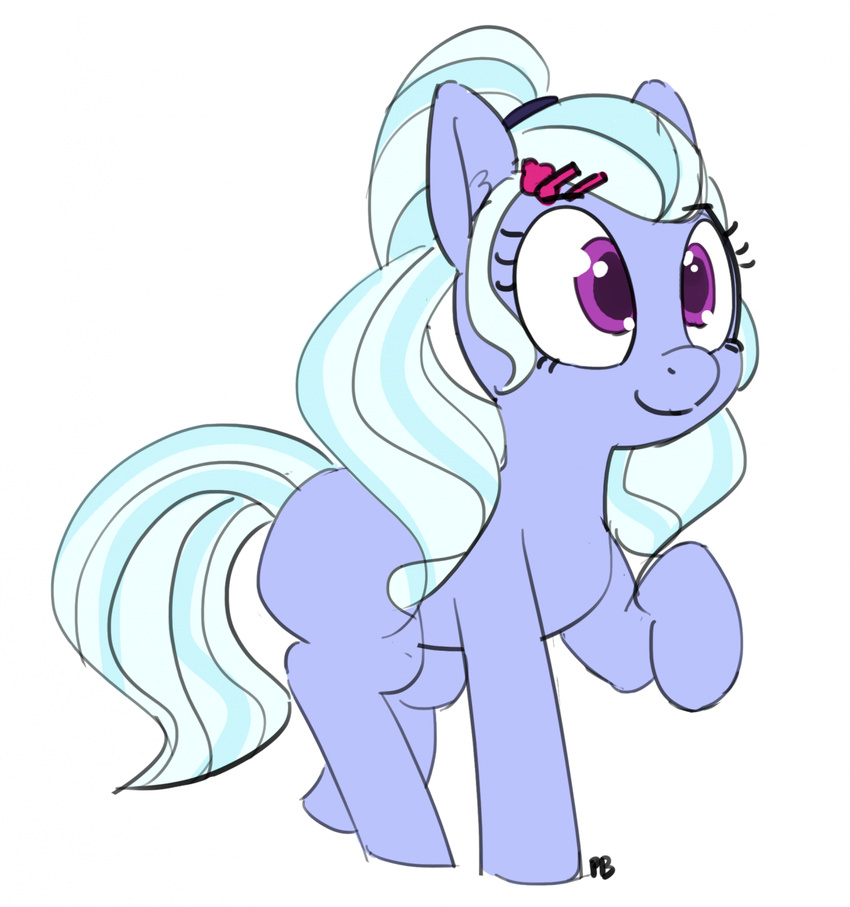 earth_pony equine female feral hair horse mammal my_little_pony pabbley pony simple_background smile solo sugarcoat white_background