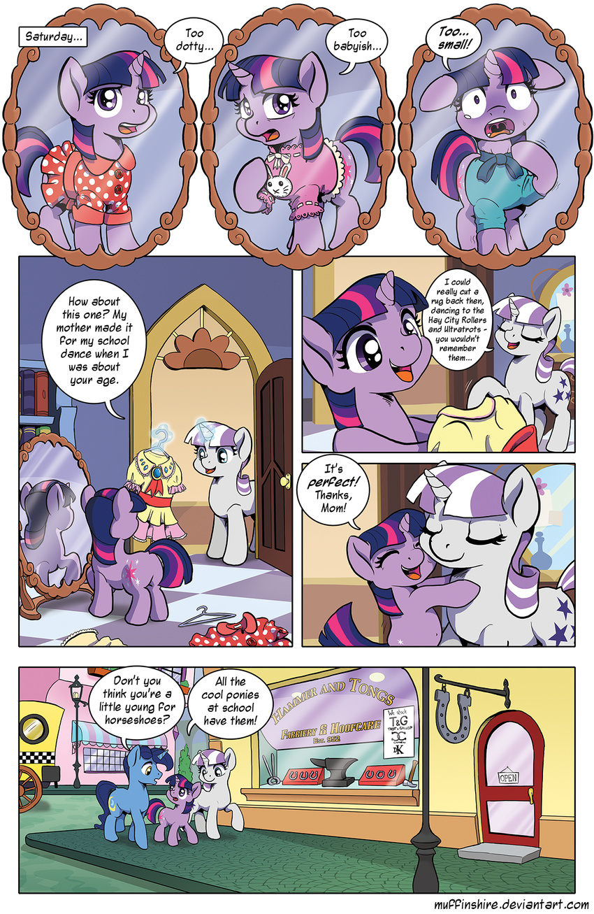 2016 comic dialogue english_text equine friendship_is_magic horn mammal mirror muffinshire my_little_pony night_light_(mlp) text twilight_sparkle_(mlp) twilight_velvet_(mlp) unicorn