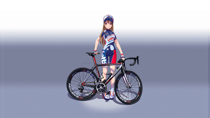 bicycle bike_shorts gradient hat hitomi_kazuya long_hair original shorts skintight