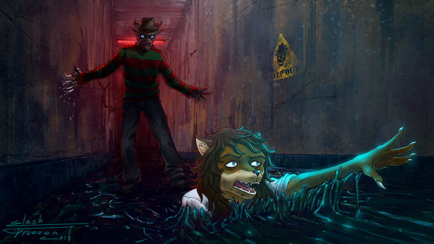 anthro canine dog dream fox freddy_krueger mammal nightmare nightmare_on_elm_street on slash_freezen street