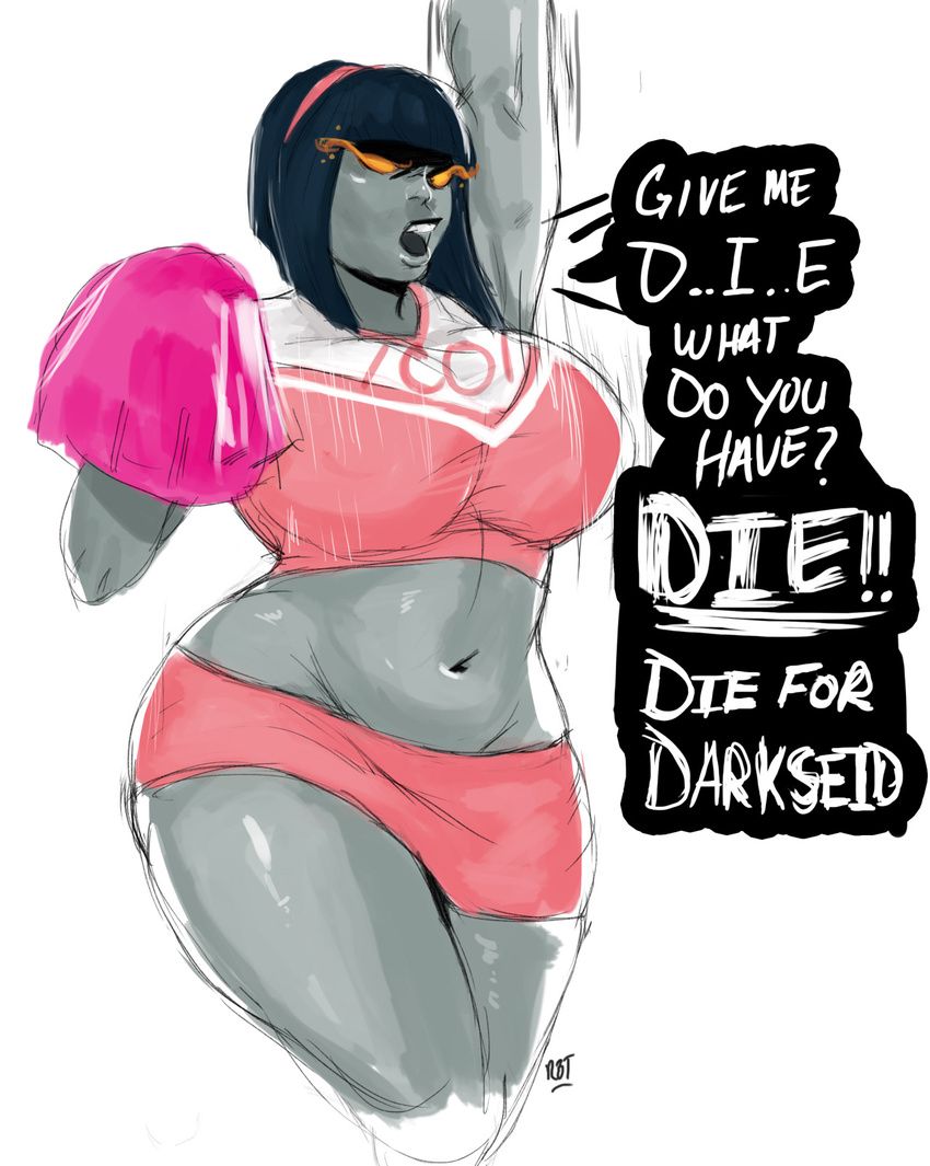 alien big_breasts breasts cheerleader crossgender darkseid female redfred thick_thighs wide_hips