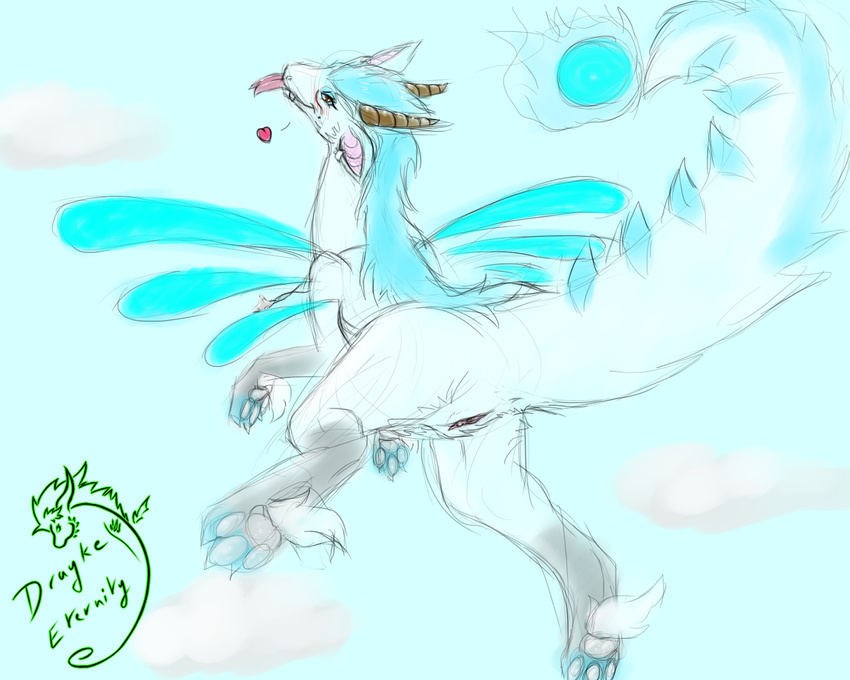 anus blue_background blush dragon drayke_eternity female feral simple_background solo wings