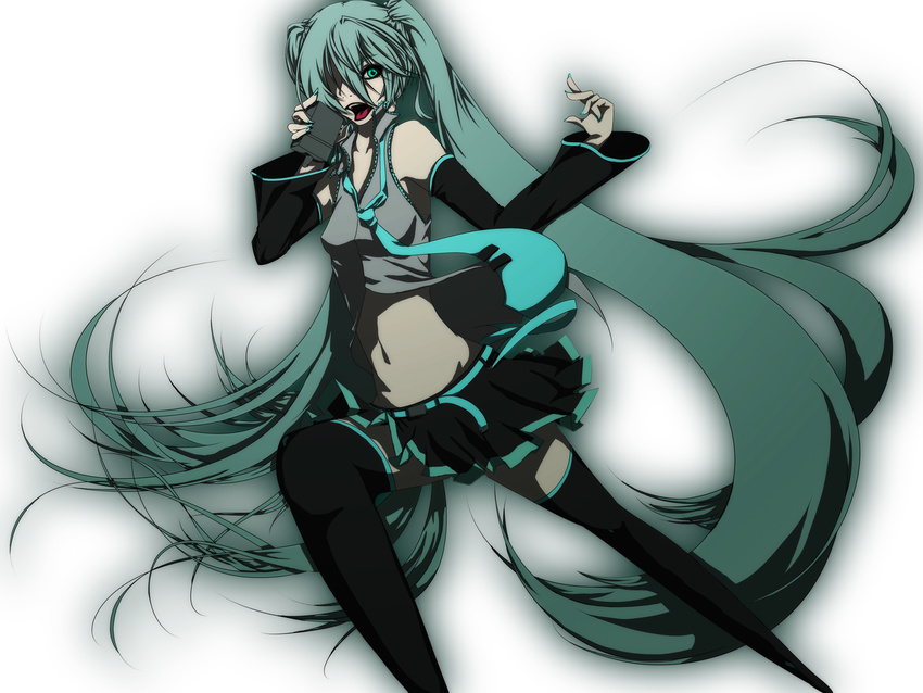 hatsune_miku thigh-highs tie twintails vocaloid white