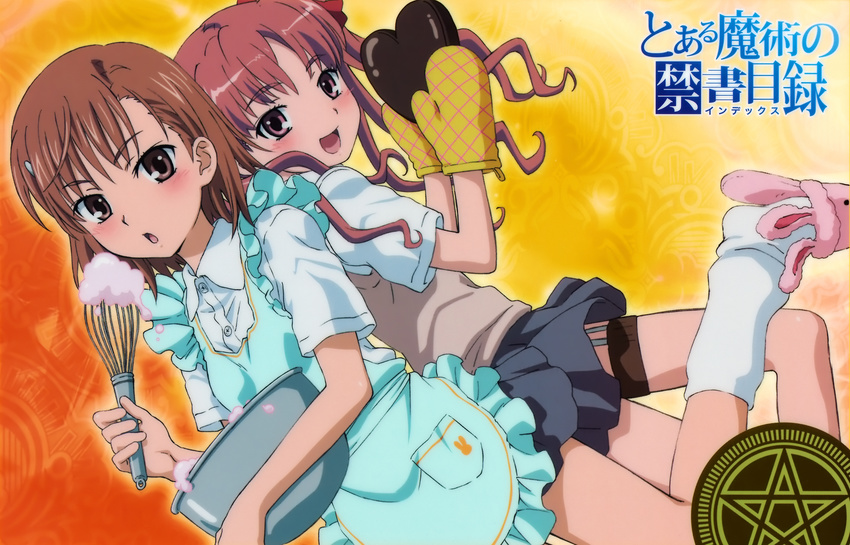 apron blush misaka_mikoto nomura_fusako shirai_kuroko to_aru_kagaku_no_railgun to_aru_majutsu_no_index