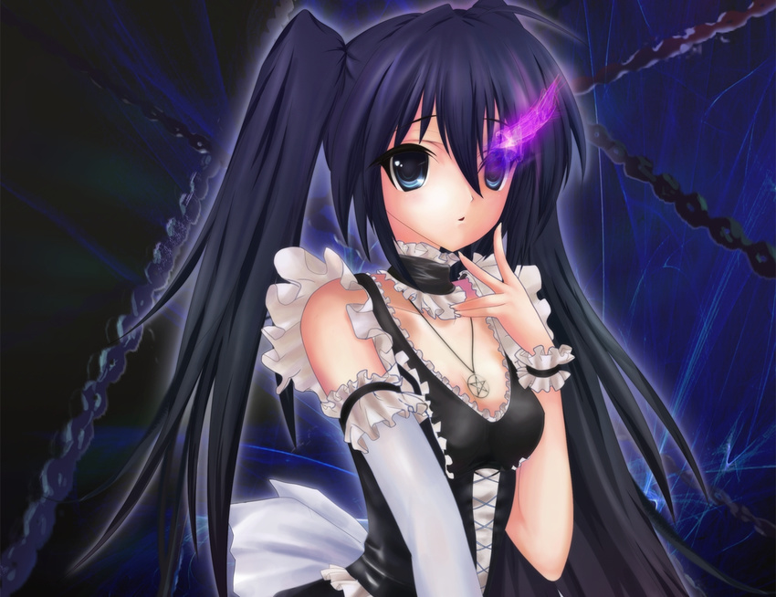 black_rock_shooter black_rock_shooter_(character) chain insane_black_rock_shooter maid