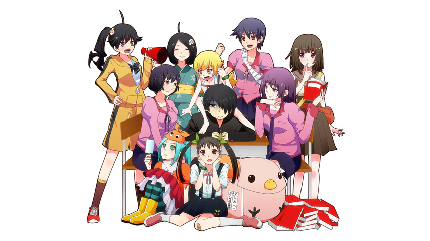 araragi_karen araragi_koyomi araragi_tsukihi hachikuji_mayoi hanekawa_tsubasa kanbaru_suruga miku monogatari_(series) ononoki_yotsugi oshino_shinobu sengoku_nadeko senjougahara_hitagi