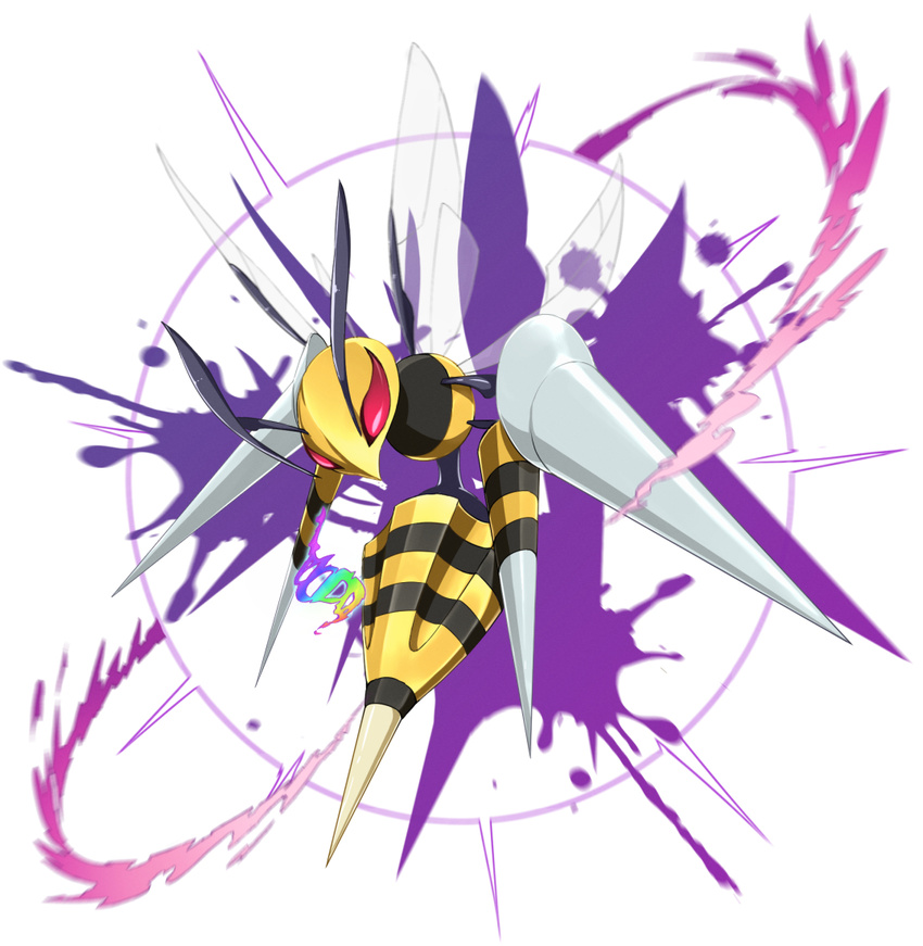 beedrill gen_1_pokemon harukaze_shizuru insect_wings mega_beedrill mega_evolution mega_pokemon multiple_arms no_humans pokemon pokemon_(creature) red_eyes stinger wings