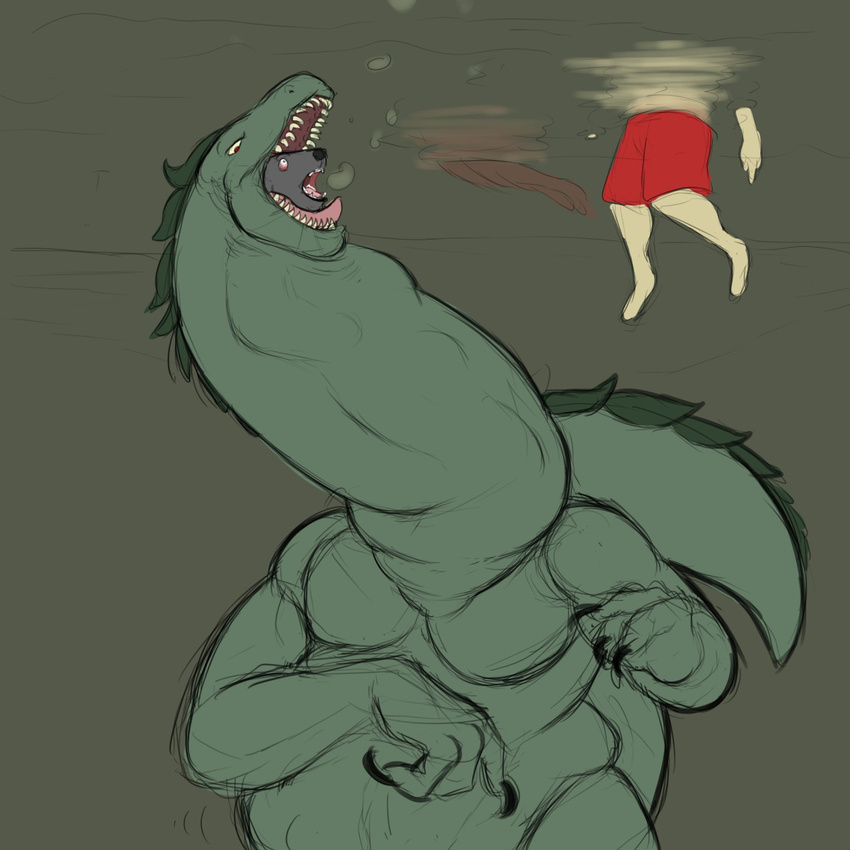 ambiguous_gender asphyxiation azathura bulge human jess long_neck mammal monster oral_vore scalie size_difference soft_vore swimming vore water