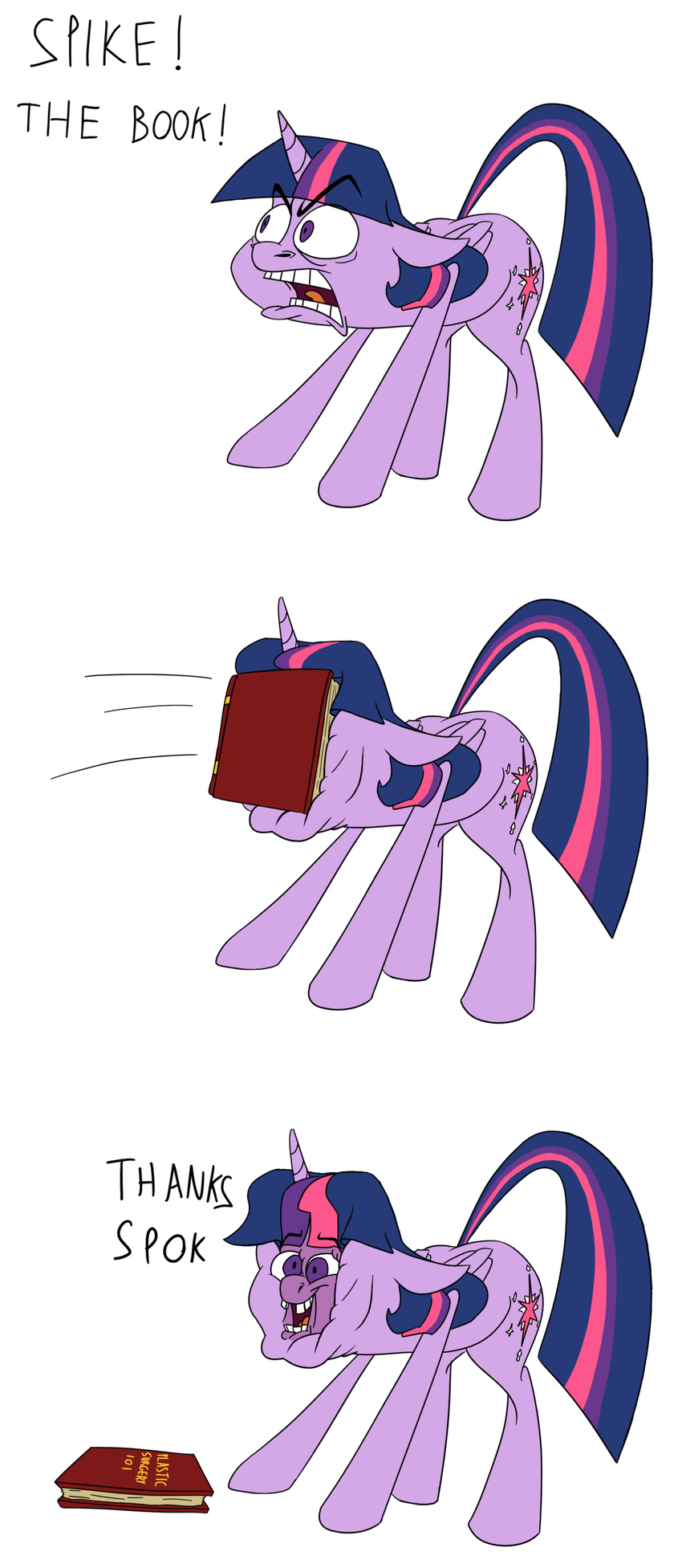 anontheanon book cartoon_physics equine female friendship_is_magic horn mammal my_little_pony offscreen_character slapstick solo twilight_sparkle_(mlp) winged_unicorn wings