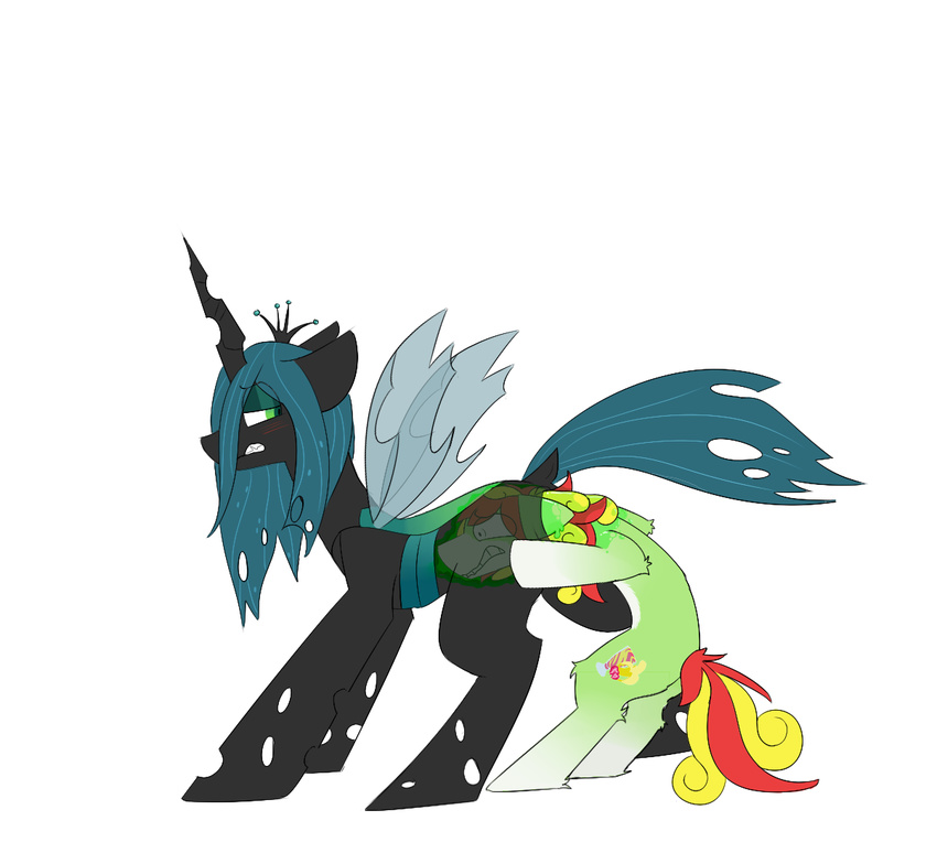 2016 anal_vore aquestionableponyblog duo fan_character female feral friendship_is_magic internal male male/female mango_tango my_little_pony queen_chrysalis_(mlp) stuck vore