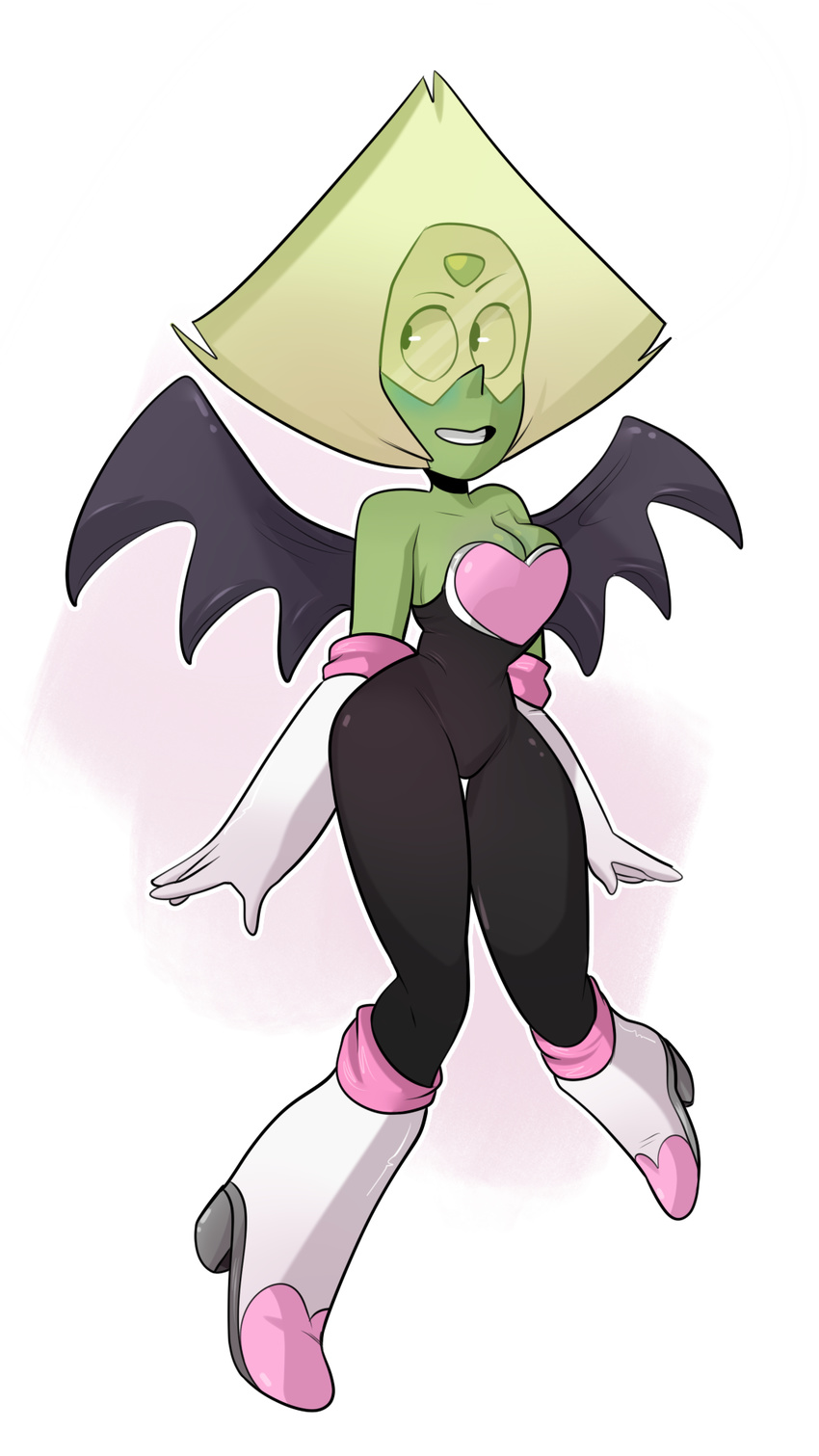 2016 alien big_breasts blushmallet breasts cartoon_network cleavage clothed clothing cosplay female gem_(species) peridot_(steven_universe) rouge_the_bat smile solo sonic_(series) steven_universe