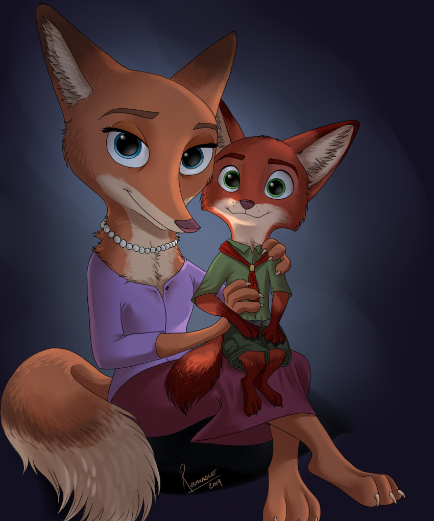 2019 canid canine disney duo fox mammal mother mother_and_child mother_and_son mrs._wilde nick_wilde parent parent_and_child parent_and_son relaxable son zootopia