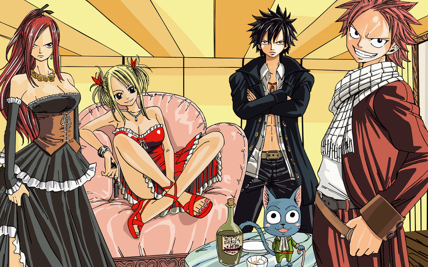 erza_scarlet fairy_tail gray_fullbuster group happy lucy_heartfilia natsu_dragneel