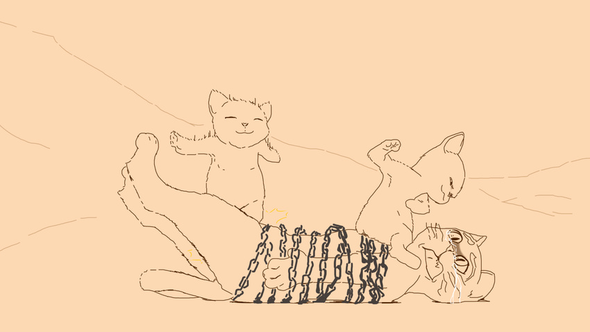 ballbusting cat chain cock_and_ball_torture dreamworks feline gonzalo_(character) male mammal nude pain puss_in_boots sir_timotao_montenegro_iii_(character) tears the_three_diablos unknown_artist young