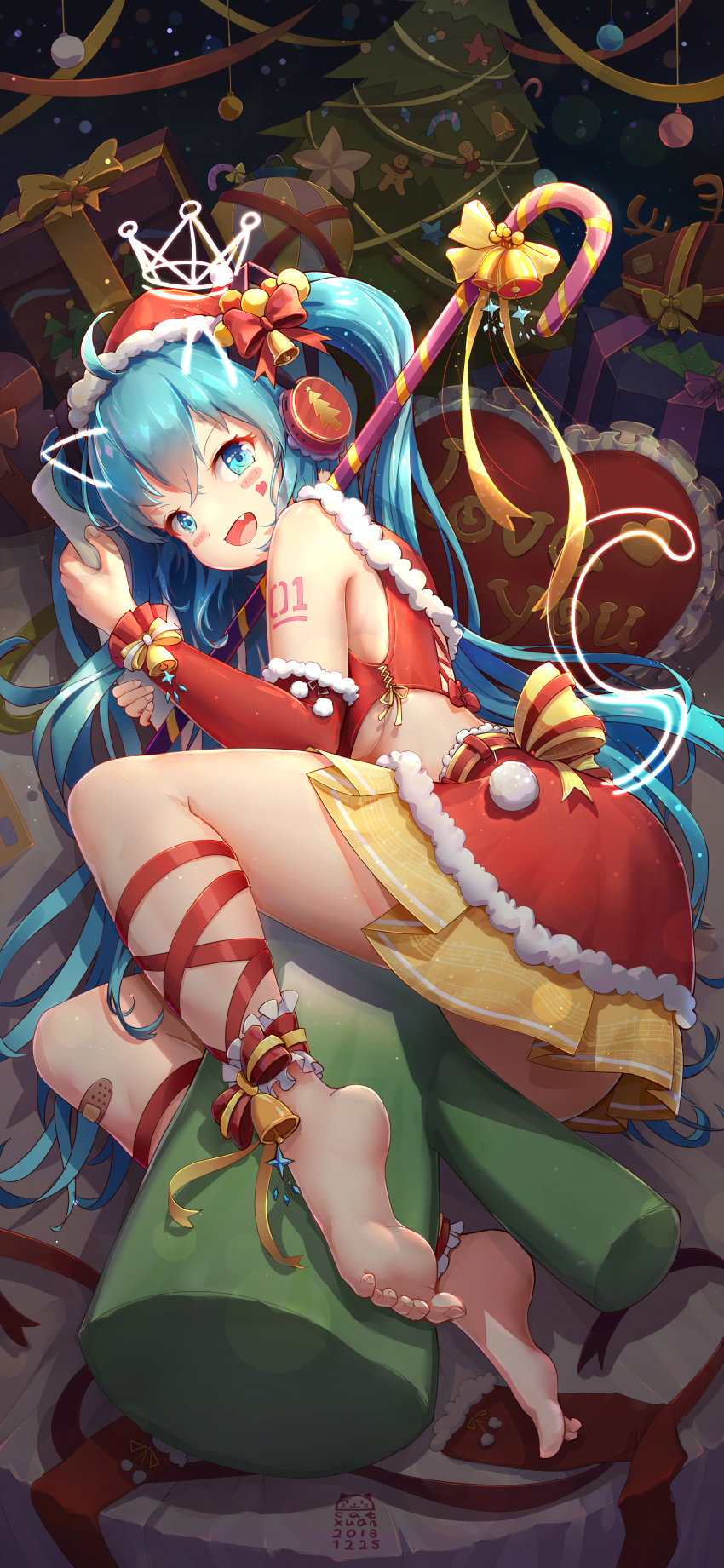 animal_ears catxuan christmas feet hatsune_miku nekomimi tail tattoo vocaloid