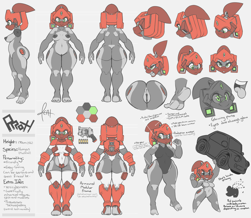 big_breasts big_butt breasts butt cybernetics cyborg female machine model_sheet nude off/on pizzacat proxy_(character) pussy side_boob solo wide_hips