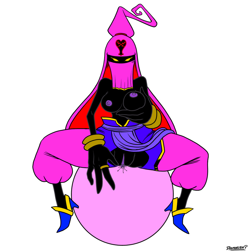 absurd_res bracelet breast_grab breasts clothing doomington easy_access female footwear fortuneteller_(heartless) hand_on_breast heartless hi_res high_heels jewelry kingdom_hearts loincloth not_furry pants pussy_juice ring robinebra shoes sitting solo square_enix veil video_games wide_hips