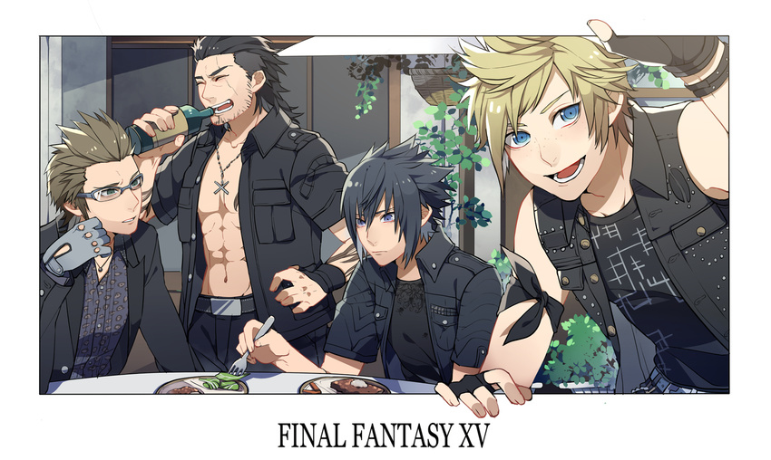 all_male final_fantasy_xv gladiolus_amicitia ignis_scientia male noctis_lucis_caelum prompto_argentum waifu2x