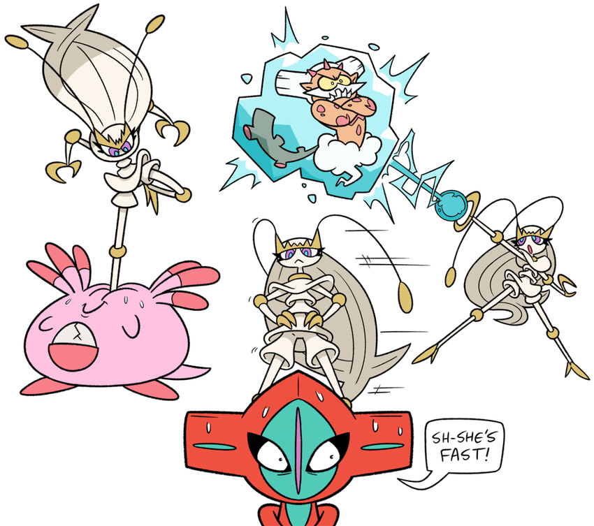 chansey deoxys female ice landorus legendary_pok&eacute;mon male nintendo pheromosa pok&eacute;mon shenanimation video_games