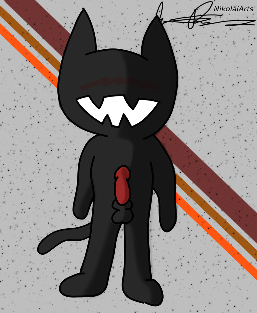 animal_genitalia balls blush humanoid_penis invalid_tag monstercat monstercat_media nikolai-the-wolfdog nude penis sheath signature special_background