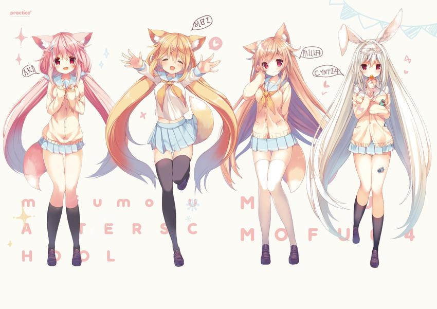 animal_ears bunny_ears inumimi p19 practice seifuku tail thighhighs