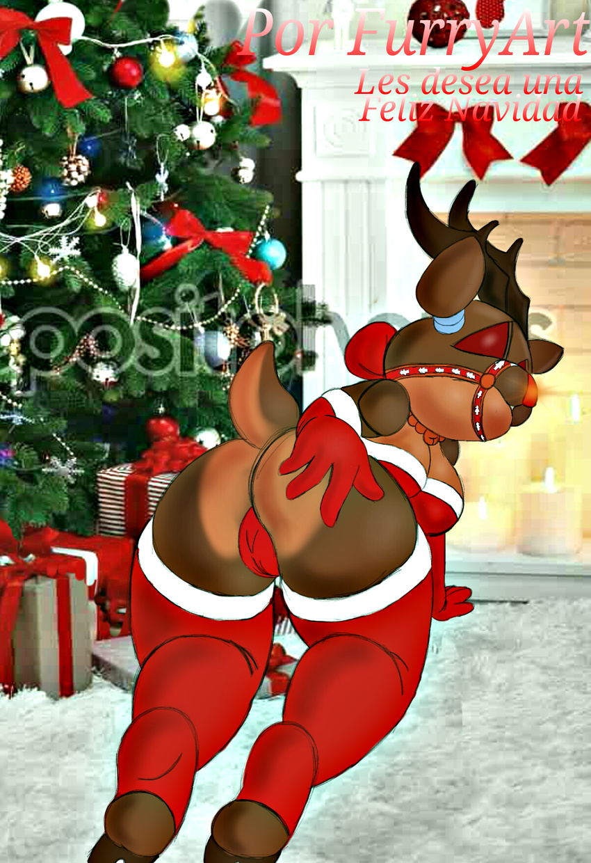 all_fours android animatronics camel_toe cervine christmas deer female holidays invalid_tag machine mammal por_furryart robot sexual_toy solo toy tree