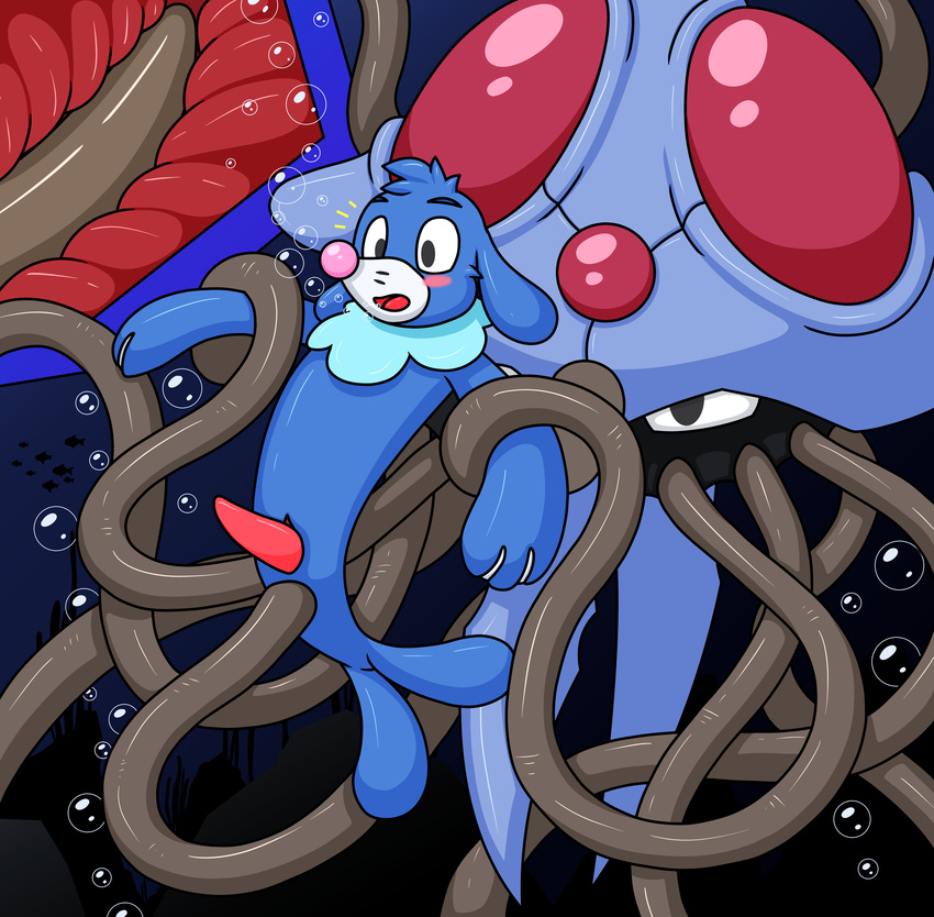 ambiguous_gender anal blush boopable bound difference forced internal jellyfish male male/male mammal marine nintendo pinniped pok&eacute;mon popplio seal shot_(disambiguation) size snootbooper tentacles tentacruel underwater video_games water