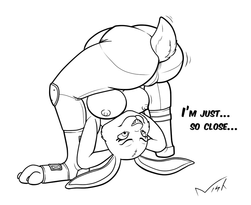 2016 breasts butt digital_drawing_(artwork) digital_media_(artwork) disney english_text female flexible hopps judy judy_hopps lagomorph mammal nisharu rabbit text yoga zootopia