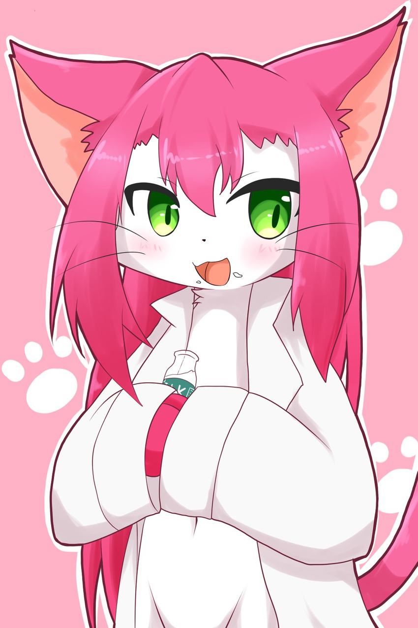 artist_request cat cat_busters character_request furry green_eyes long_hair open_mouth pink_hair twintails