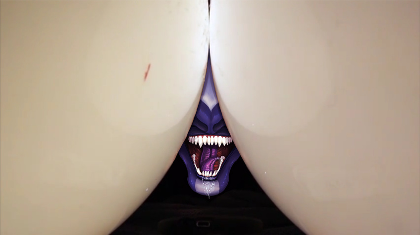 2016 album_cover alternate_species ambiguous_gender ambiguous_species anthro balloon cover death_grips df43 digital_media_(artwork) drooling edit fangs fur furrification hi_res lips mouth_shot open_mouth purple_fur purple_lips purple_tongue saliva shopped solo teeth