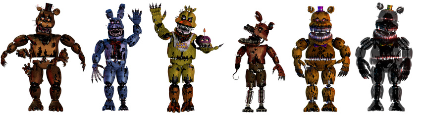3dmodel dream five_nights_at_freddy's five_nights_at_freddy's_4 misberg_(artist) nightmare nightmare_bonnie nightmare_chica nightmare_freddy nightmre_foxy video_games