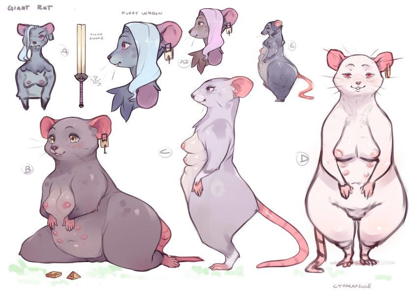 breasts cyancapsule female mammal monster mousr pussy rat rodent slightly_chubby