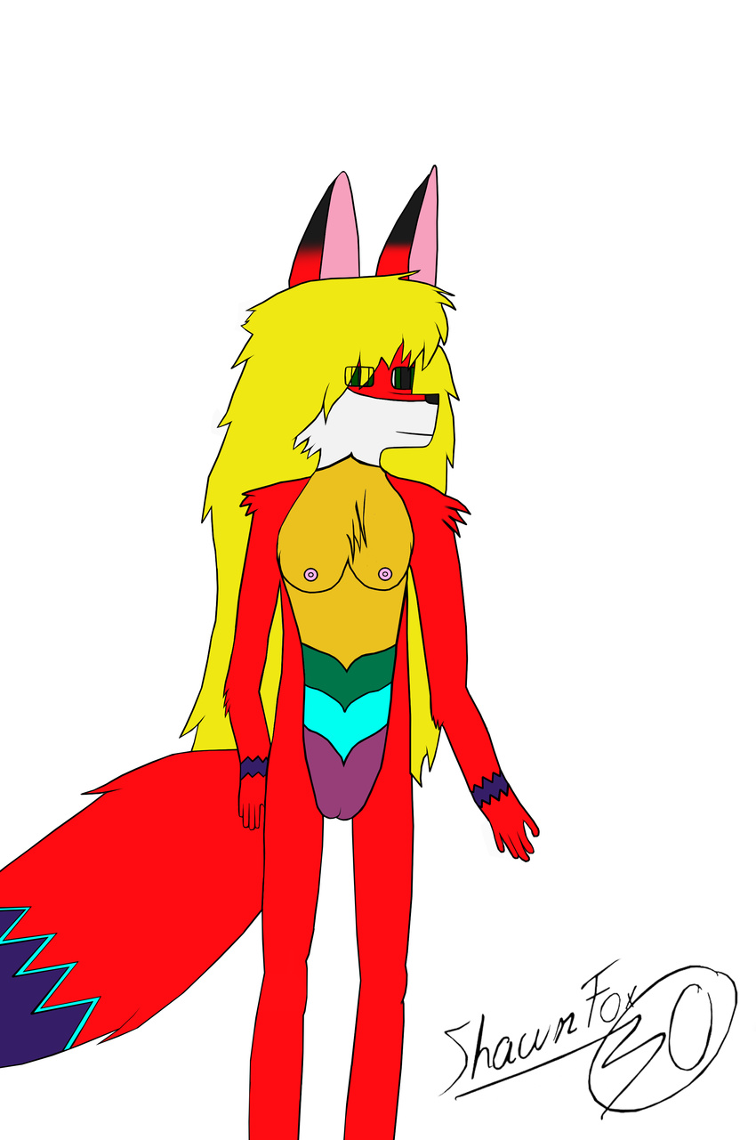 anthro breasts canine female fox mammal ms_paint nipples red_fox samantha_jewett sex shawnfox_30 solo sunny_fox