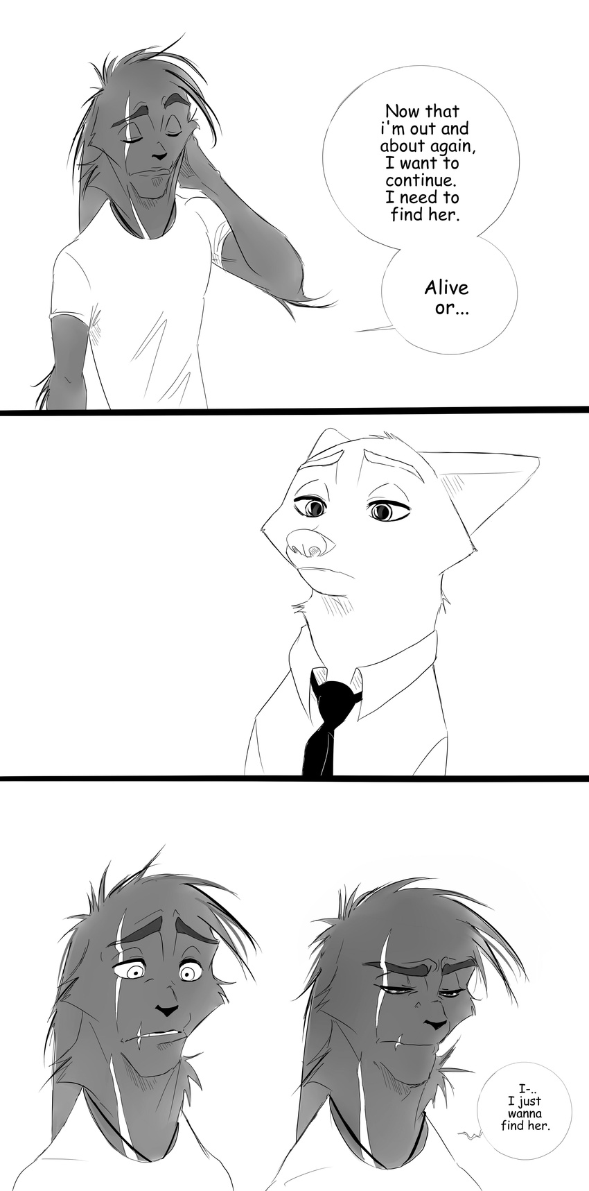 2016 anthro black_and_white canine clothed clothing comic dialogue disney english_text fox inter_schminter lagomorph male mammal max_midnight monochrome nick_wilde police_uniform rabbit spintherella text uniform zootopia