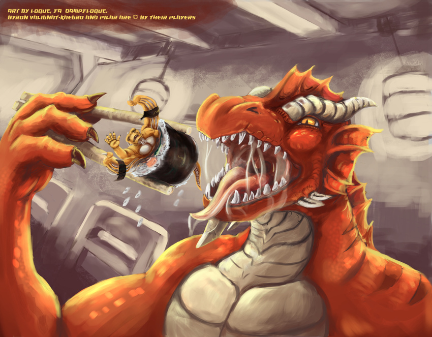 anthro dragon eating_alive food invalid_tag loque pilar soft_vore sushi teeth vore wings
