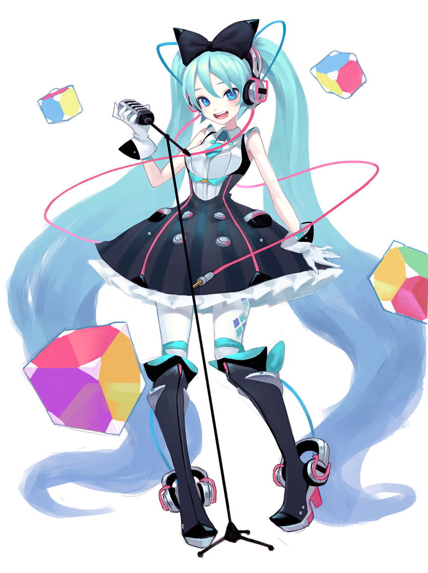 dress hatsune_miku headphones heels vocaloid zengxianxin