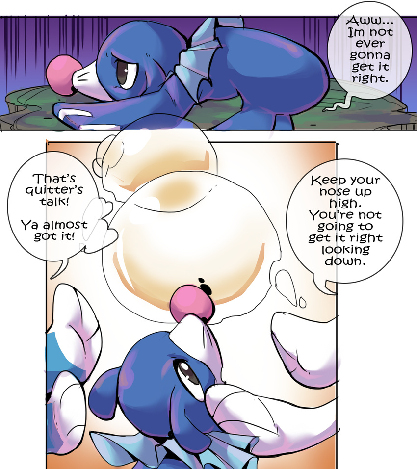 2016 askpopplio brionne comic dialogue english_text faceless_character feral lying mammal marine nintendo on_front pinniped pok&eacute;mon popplio primarina sad soap_bubble solo_focus speech_bubble sweat sweatdrop text video_games