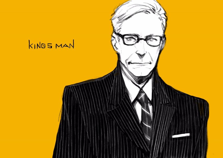 formal glasses harry_hart highres kingsman:_the_secret_service male_focus miwa_shirou solo suit