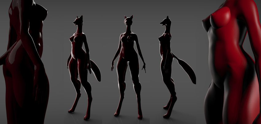 3d_(artwork) 3dmodel boobart breasts canine concept digital_media_(artwork) female fox invalid_color mammal sculpt sketch solo zbrush