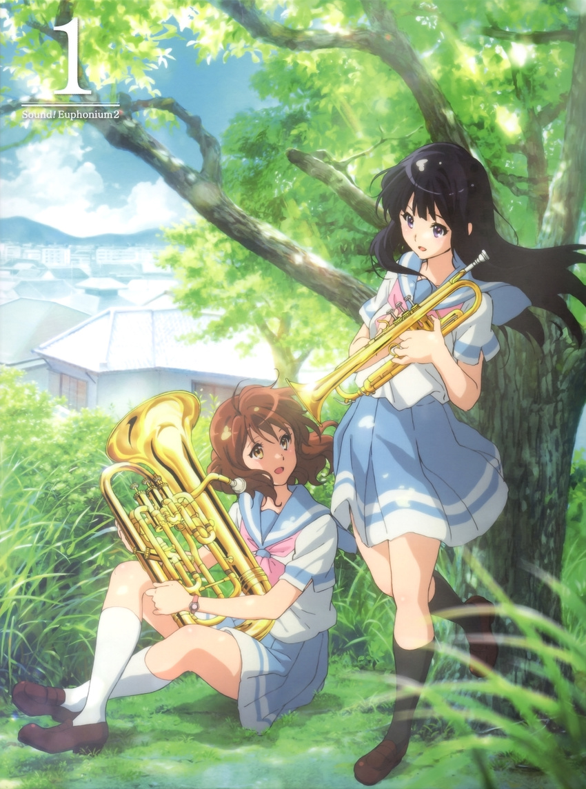 disc_cover hibike!_euphonium ikeda_shouko kousaka_reina oumae_kumiko seifuku