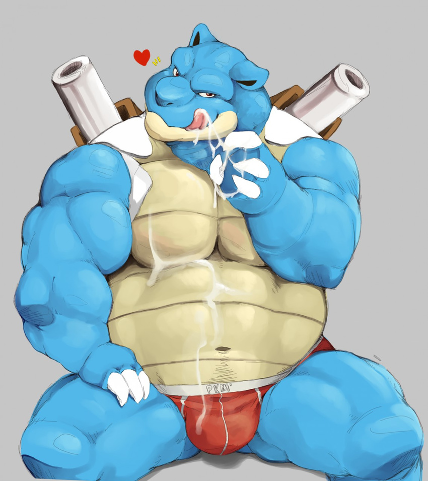 &lt;3 2016 4_fingers abs anthro biceps biped black_eyes blastoise blue_scales briefs bulge cannon claws clothed clothing countershade_face countershade_torso countershading cum cum_eating cum_on_chest cum_on_clothing cum_on_hand cum_on_stomach cum_on_tongue cum_string cum_taste digital_media_(artwork) front_view grey_background hand_on_thigh hi_res licking licking_lips looking_at_viewer male multicolored_scales muscular muscular_male navel nintendo pecs pink_tongue pok&eacute;mon portrait quads ranged_weapon red_bottomwear red_clothing red_underwear reptile scales scalie simple_background sitting solo tan_countershading tan_scales thedragonred12 three-quarter_portrait tongue tongue_out topless tortoise turtle two_tone_scales underwear video_games weapon white_claws