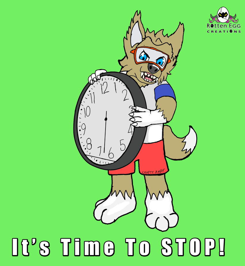 canine clock craftyandy cub mammal parody rotteneggcreations satire videolink wolf young zabivaka