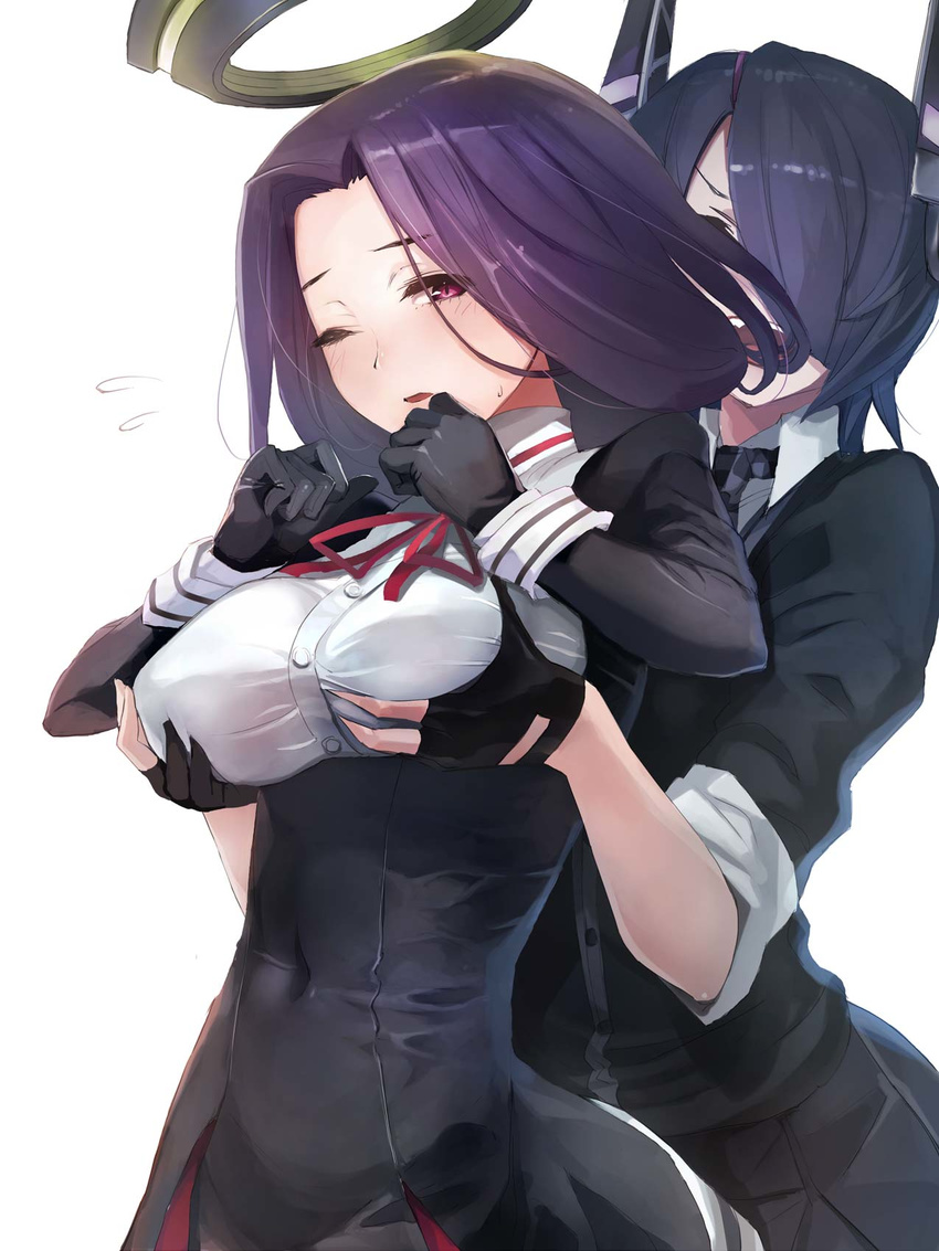 breast_grab kantai_collection taishi_(picchiridou) tatsuta_(kancolle) tenryuu_(kancolle)