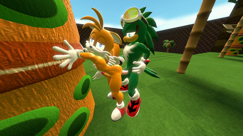 3d_(artwork) anal anal_penetration animated anthro avian balls canine digital_media_(artwork) fox jet_the_hawk loop male male/male mammal miles_prower nicobay1 no_sound penetration penis sonic_(series) sonic_riders