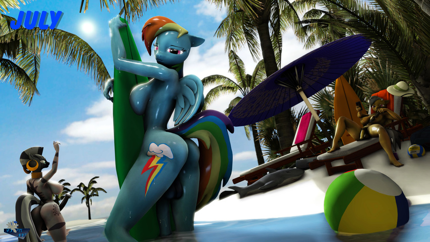 3d_(artwork) animal_genitalia animal_penis anthro anthrofied big_breasts big_penis breasts daring_do_(mlp) dickgirl digital_media_(artwork) equine female friendship_is_magic hooves-art intersex mammal my_little_pony penis rainbow_dash_(mlp) zecora_(mlp)