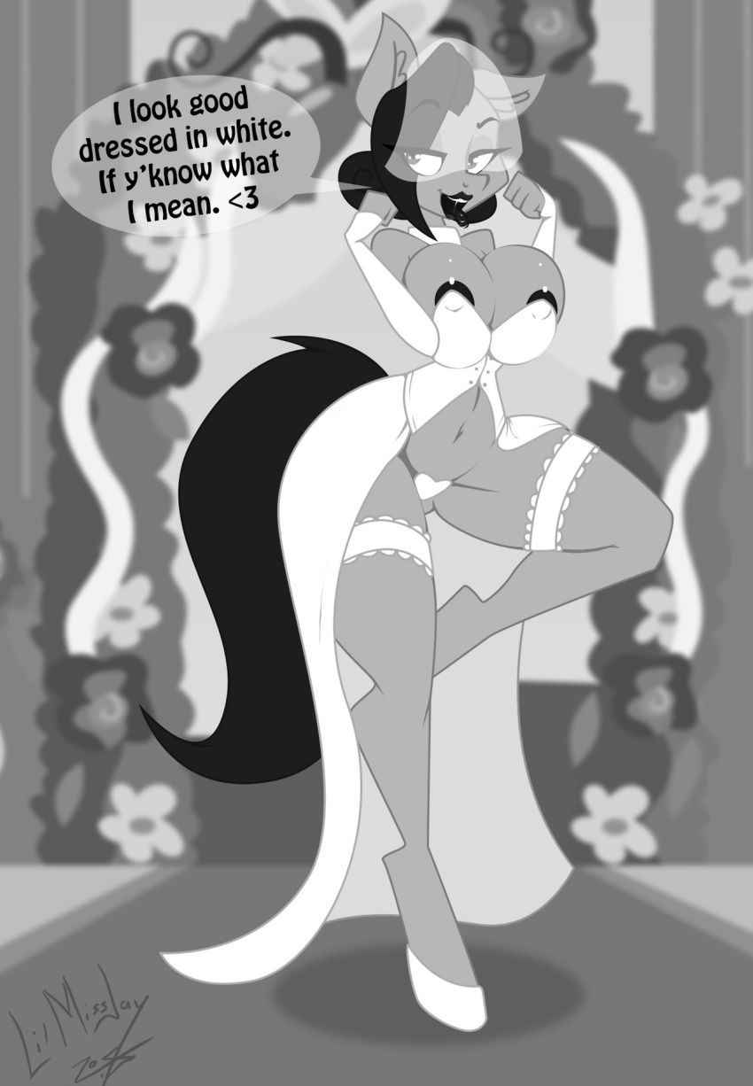 &lt;3 2018 anthro areola breasts c-string cleavage clothed clothing dialogue double_entendre_(character) dress english_text equine female greyscale horse jrvanesbroek lipstick makeup mammal monochrome my_little_pony nipple_bulge open_mouth pony pose solo text veil wedding_dress wedding_veil