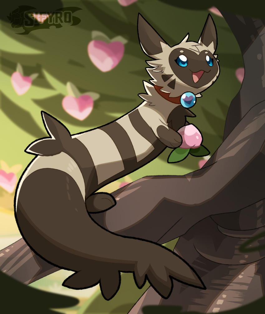 &lt;3 berry blitzdrachin fan_character feral food forest fruit furret heartberry invalid_tag mammal mustelid nintendo pecha_berry pok&eacute;mon pok&eacute;mon_(species) tree video_games