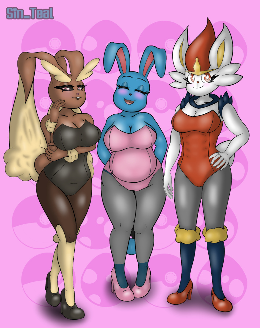 azurmaril cinderance generation_4_pokemon hi_res lopunny nintendo pokemon pokemon_(species)