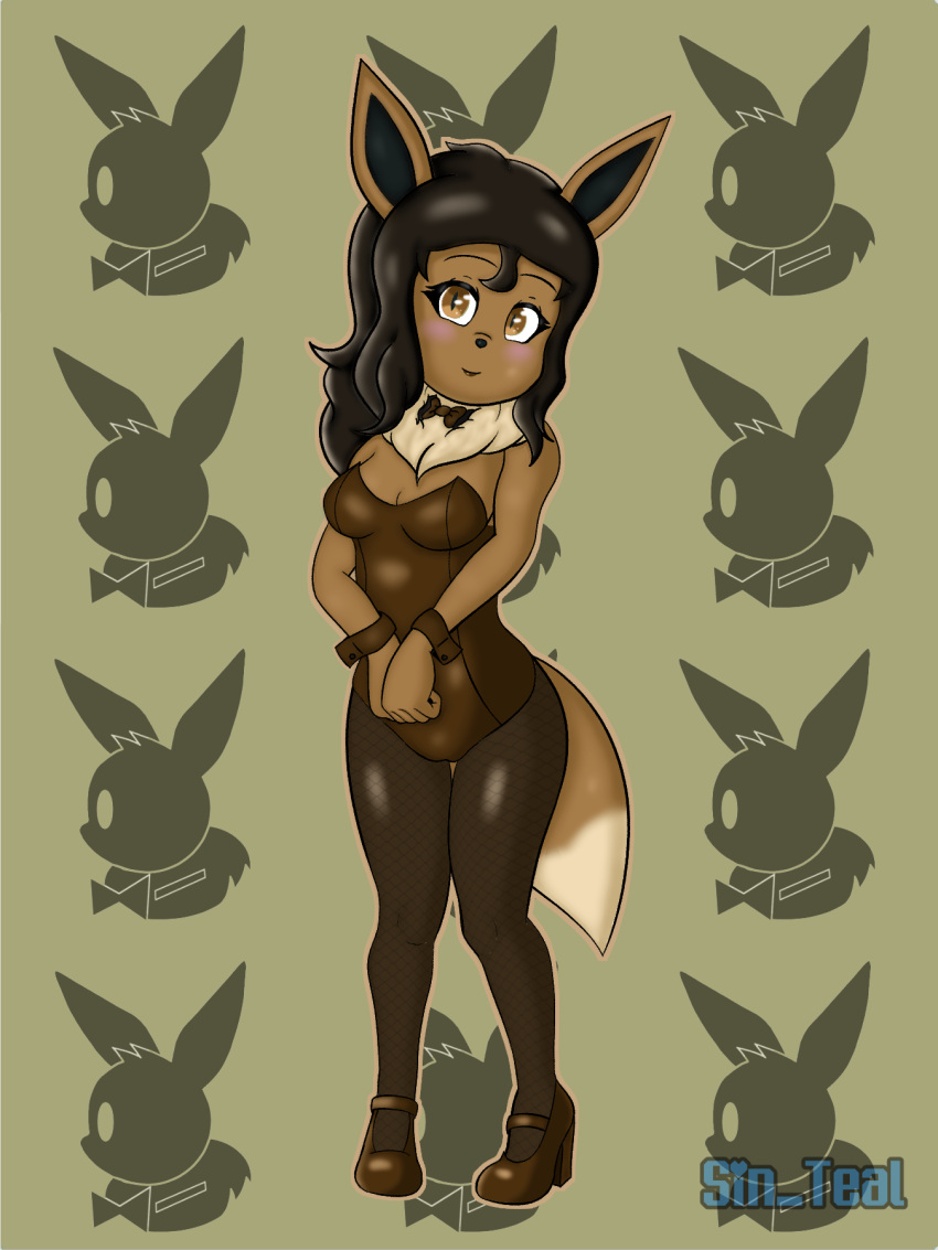 bunny_costume clothing costume eevee footwear generation_1_pokemon hi_res high_heels nintendo pokemon pokemon_(species) sin_cyan06