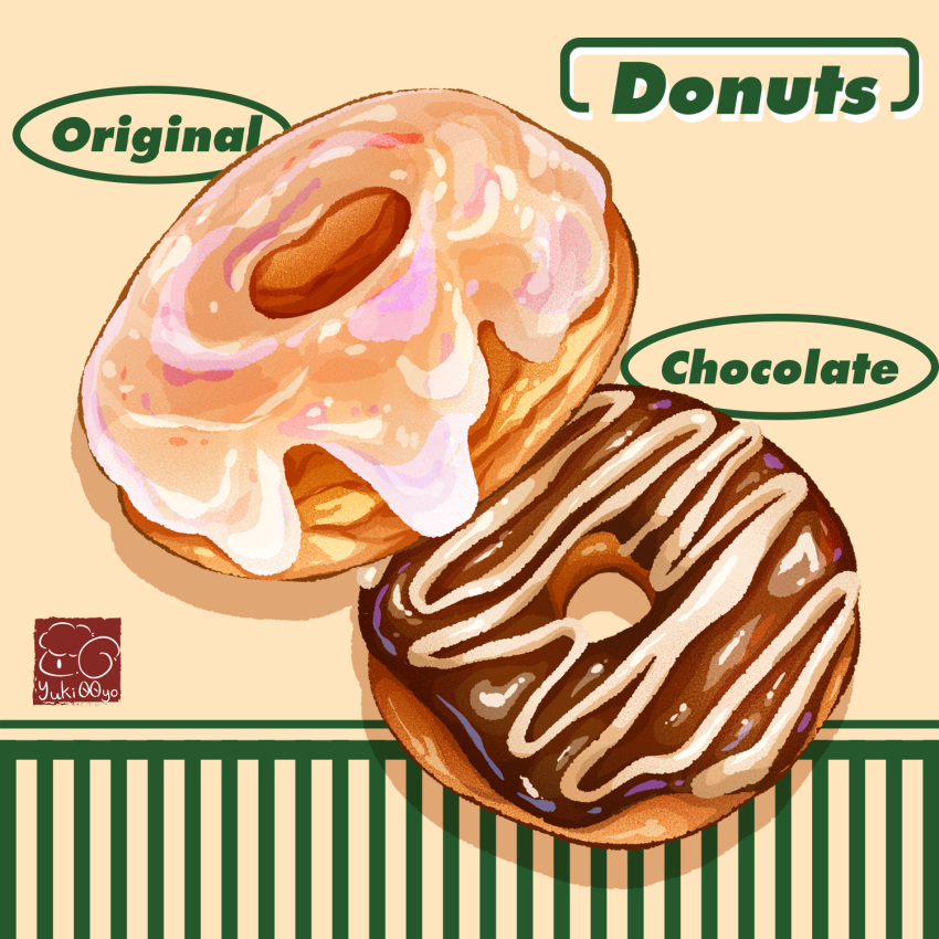 chocolate_doughnut doughnut food food_focus highres icing no_humans original pastry still_life yuki00yo